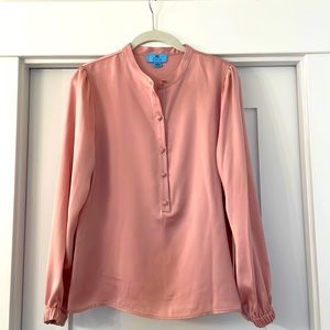 NWT CeCe pink satin blouse ( size small )